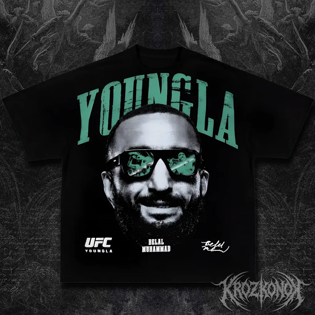 [yla-co-ufc-belal-s] Camisa Oversize YoungLA X UFC (Verde, S)