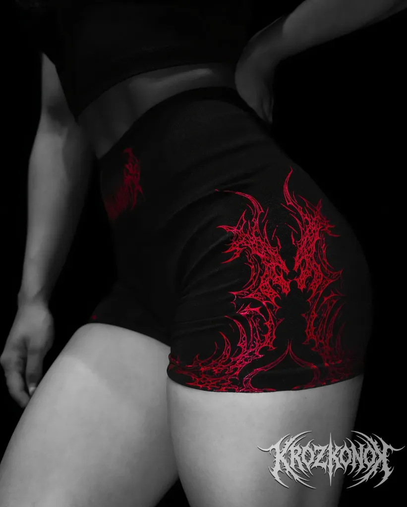 [bd-sf-dfi-rd-s] Shorts Femeninos BreatheDivinity DragonFire (Rojo, S)