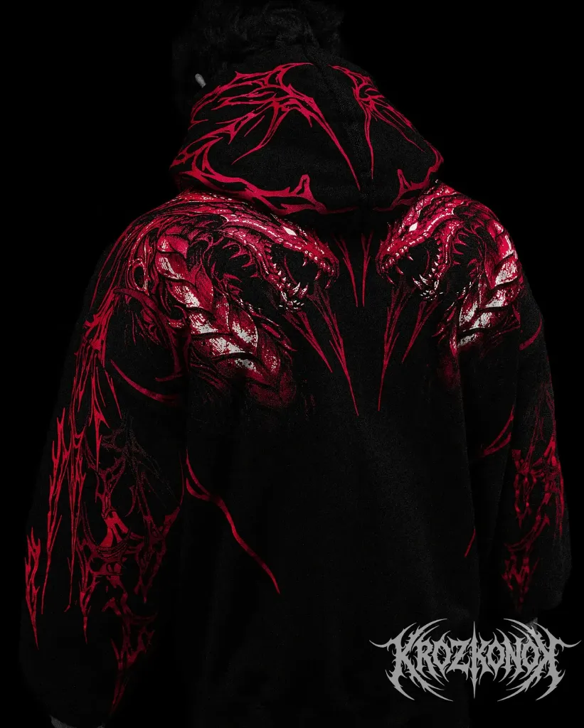 Sueter con Zipper BreatheDivinity Twin Dragon (Rojo, S)