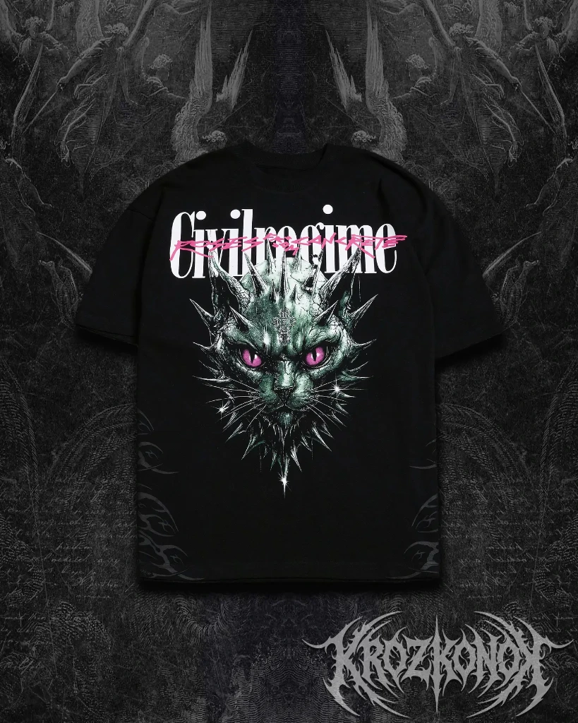 Camisa Oversize Civil Regime Statue Cat American (S)
